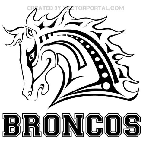 Free denver broncos clipart black and white, Download Free denver ...