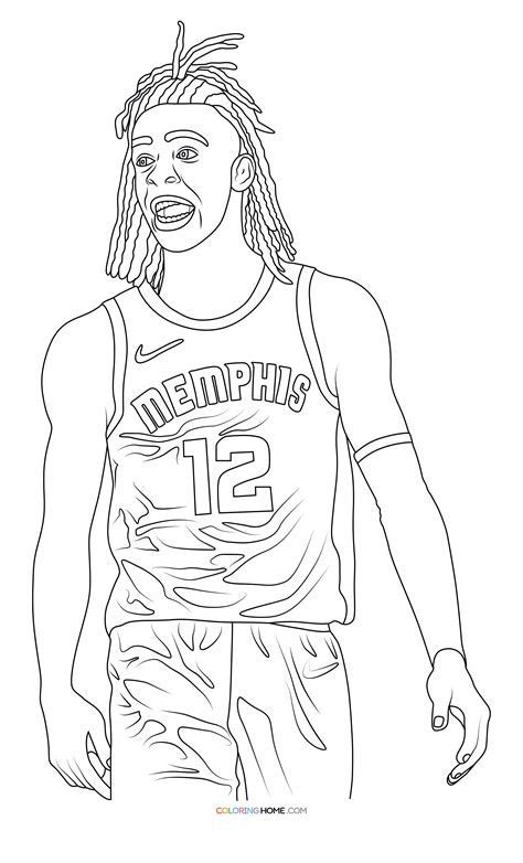 Ja Morant Coloring Page At Makenzietamera In Coloring Pages