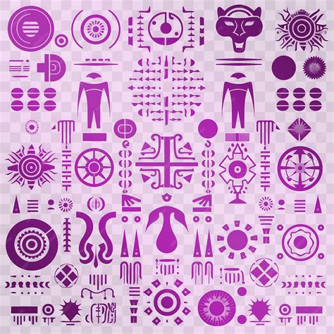 Premium Psd A Purple Background With A Pattern Of Different Designs