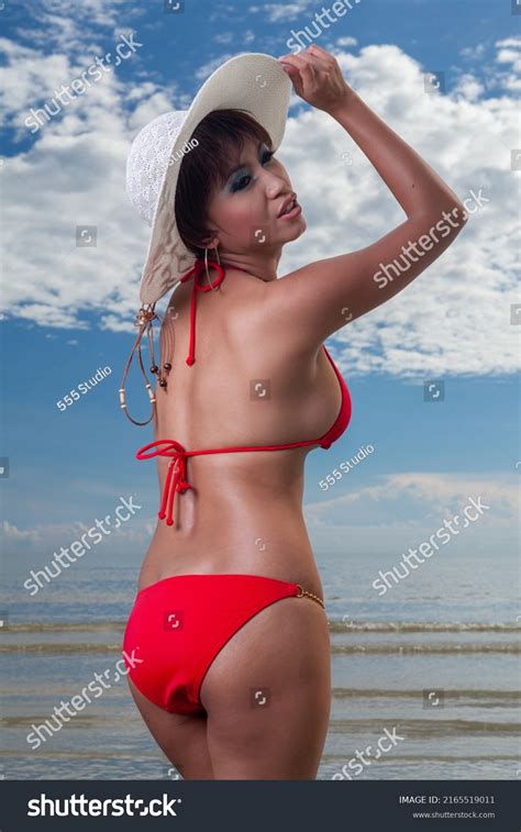 Sexy Asian Red Bikini Female Lady Stock Photo 2165519011 Shutterstock