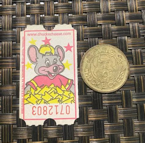 Vintage Chuck E Cheese Collectible Arcade Winning Ticket Token