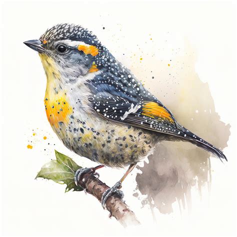 Spotted Pardalote Watercolor Painting Painting By Luke Dwyer Fine Art