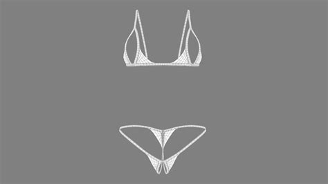 D Model Lingerie Bikini Set Vr Ar Low Poly Cgtrader