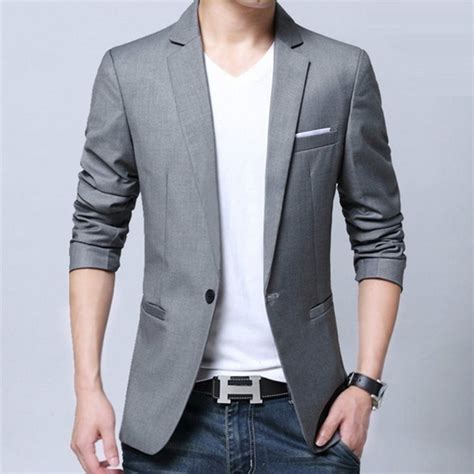 New Fashion Spring And Autumn Casual Men Blazer Cotton Slim England