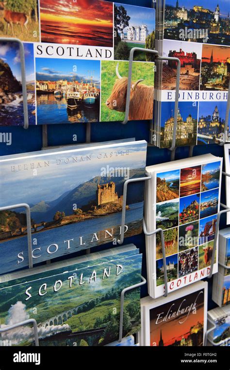 Postcards In Edinburgh Scotland Stock Photo Alamy