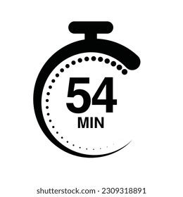 54 Minutes Timer Stopwatch Vector Illustration Stock Vector (Royalty ...