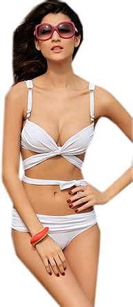 PCS Sexy Women Push Up Padded Swimwear Swimsuit Trikini Bikini Beachwear White Size M