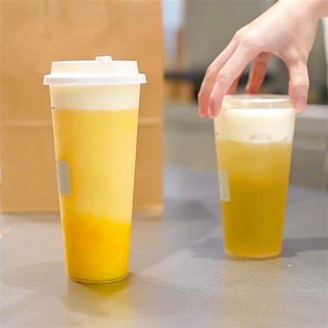 Disposable Biodegradable Plastic Drinking Coffee Boba Milk Bubble Tea