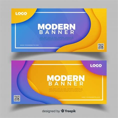 Free Vector | Abstract banners with flat design | Banner design layout ...
