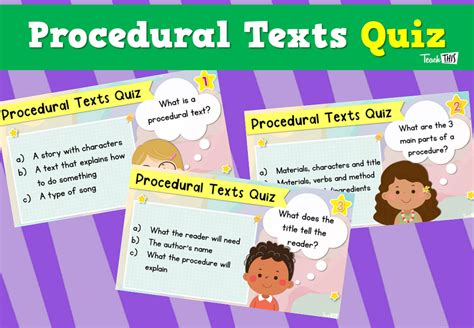 Procedural Texts Quiz Teacher Resources And Classroom Games Teach