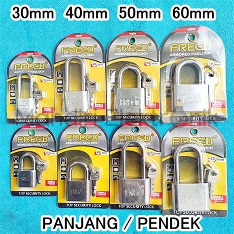 Jual Gembok Nekel FREED 30 40 50 60 Mm Leher Panjang Pendek Gembok