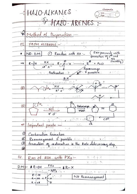 SOLUTION Halo Alkanes And Halo Arenes Class Notes Studypool