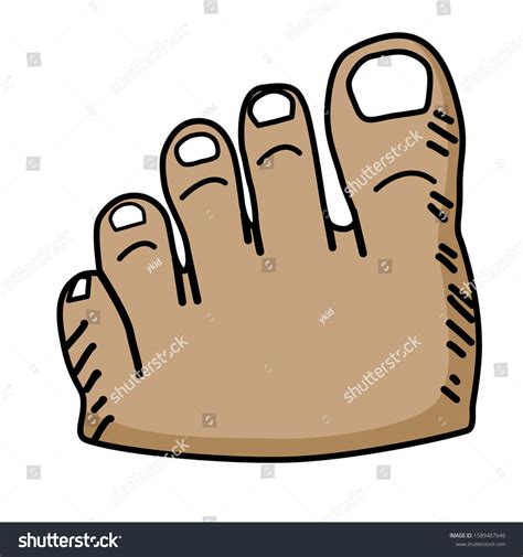 Vektor Stok Toes Illustration Isolated White Background Hand Tanpa