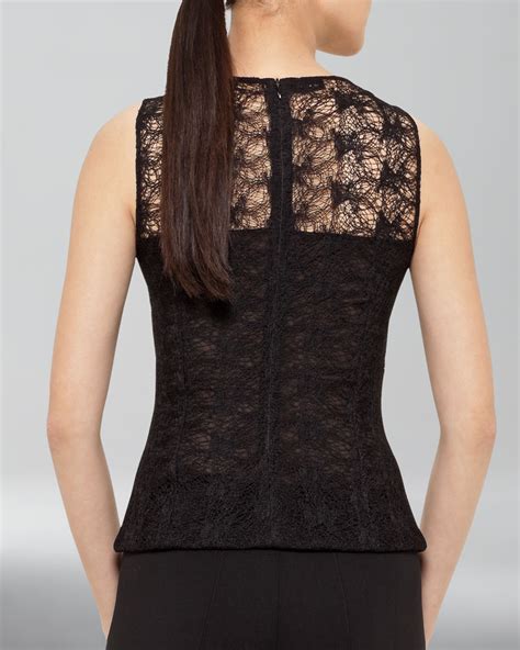 Akris Sleeveless Lace Top in Black | Lyst