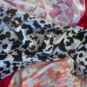 Cow Print Star Bikini Set Exotic Dancewear Pom Pom Stripper Outfits Festival Outfit Etsy