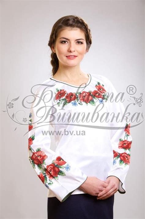 Маки, волошки БЖ003. Заготовка до жіночої вишиванки / Барвиста ...