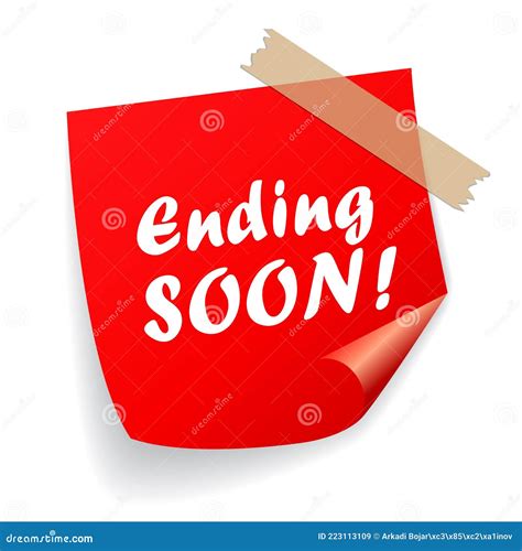 Ending soon vector sign stock vector. Illustration of isolated - 223113109