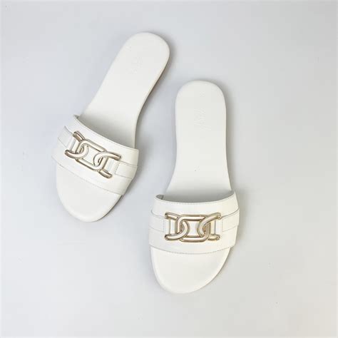 Dép Lê Nữ Thời Trang Hishoo Quai Ngang Khóa Vuông Màu Nude Cao Cấp S06