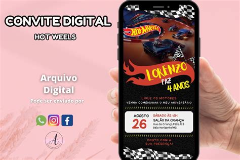 Convite Digital Hot Wheels Elo Produtos Especiais