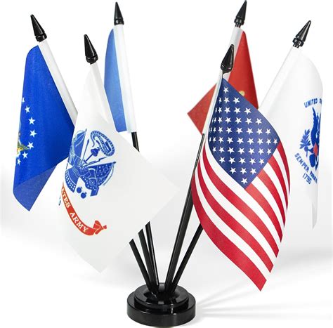 ANLEY USA Armed Service Desk Flags Set 6 X 4 Inches Miniature