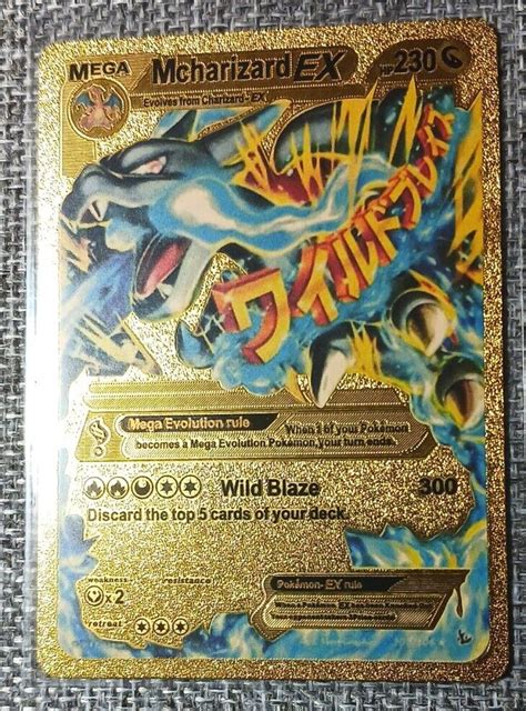 Mavin Mcharizard Ex Mega Shiny Gold Metal Foil Collectible Pokemon