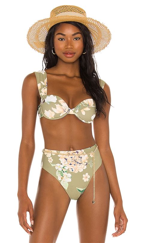 WeWoreWhat Claudia Bikini Top In Romantic Floral Sage Multi REVOLVE