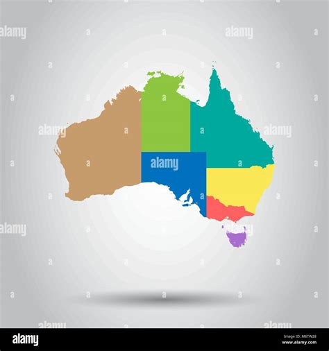 Australia Color Map With Regions Icon Business Cartography Concept Australia Pictogram Vector