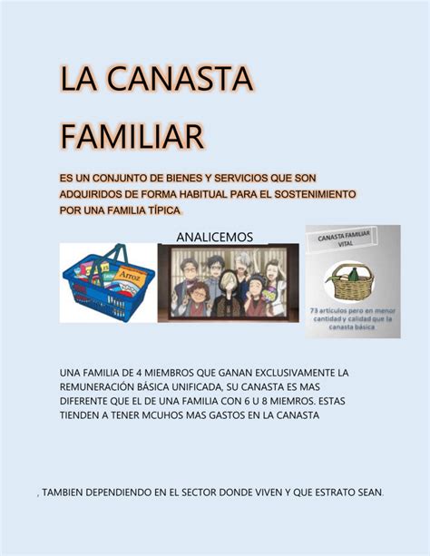 LA CANASTA FAMILIAR INFOGRAFIA Santiago Ramirez Martinez 11b