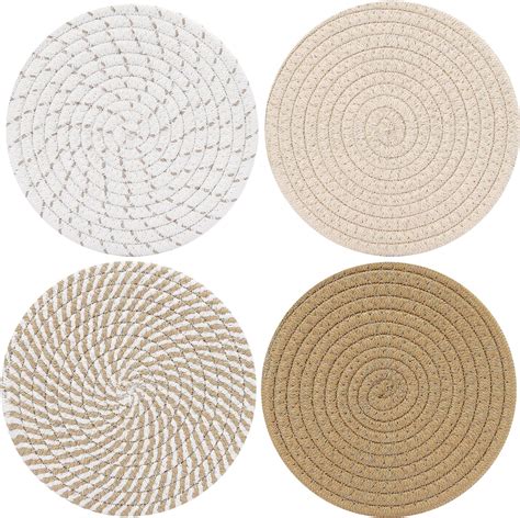 Amazon ME FAN Trivets Potholders 4 Set Cotton Thread Weave Trivets For For Hot Pots And