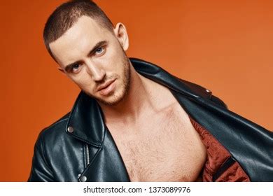 Sexy Man Leather Jacket On Naked Stock Photo Shutterstock