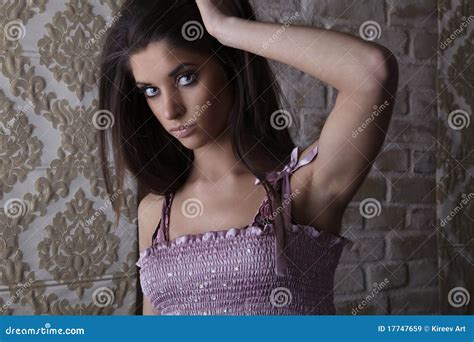 Portrait Of Exotic Brunette Stock Image Image Of Excitation Hair 17747659