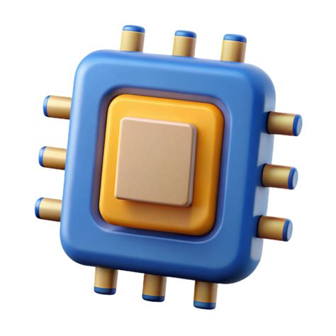 render   colorful microchip icon  png
