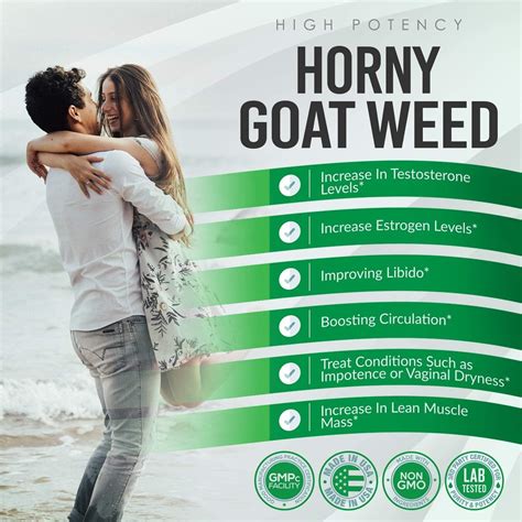 Horny Goat Weed Capsules Natural Male Female Enhancer With L Arginine Tongkat Ali Panax