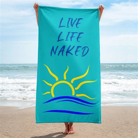 Live Life Naked Naturist Towel Etsy UK