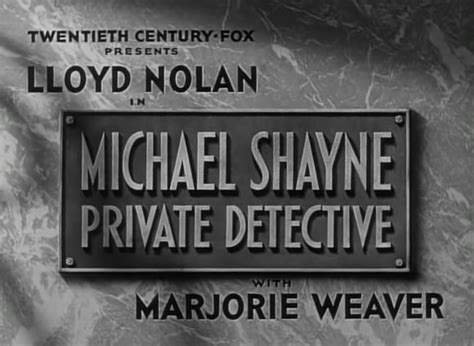 Michael Shayne Private Detective 1940