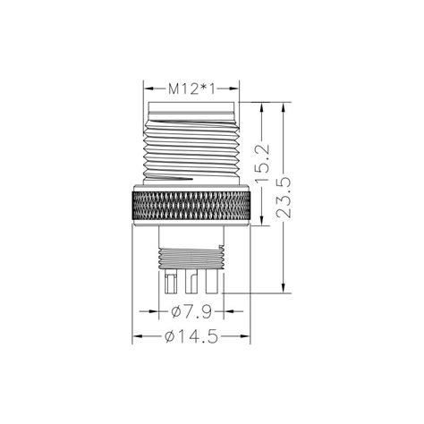 M12 8pins A Code Male Moldable Connectorunshieldedbrass With Nickel