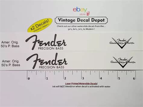 Fender American Original 50s Precision Bass Headstock Waterslide Decal