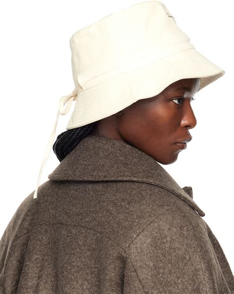 Jacquemus Off White Le Raphia Le Bob Gadjo Bucket Hat Jacquemus