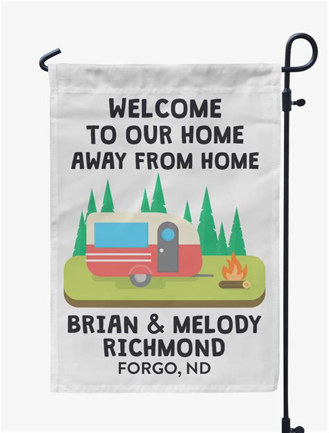 Printtoo White Welcome To Our Home Away From Home Campsite Personalized