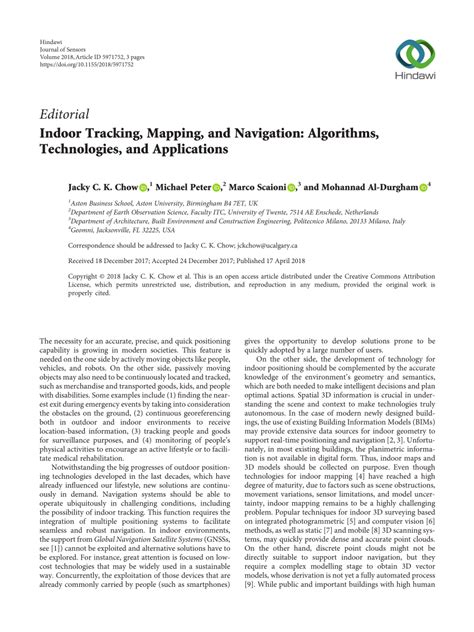 (PDF) Indoor Tracking, Mapping, and Navigation: Algorithms ...