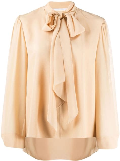 Chloé Pussy Bow Blouse ShopStyle Long Sleeve Tops