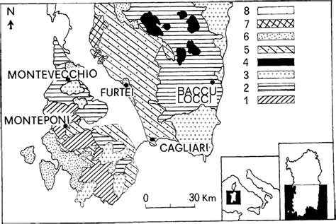 Carta Geologica Schematica Della Sardegna Meridionale Con La