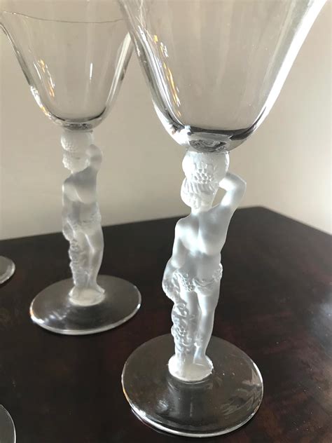 Set Of Six Vintage French Male Nude Bayel Glasses Artedeco Online Antiques