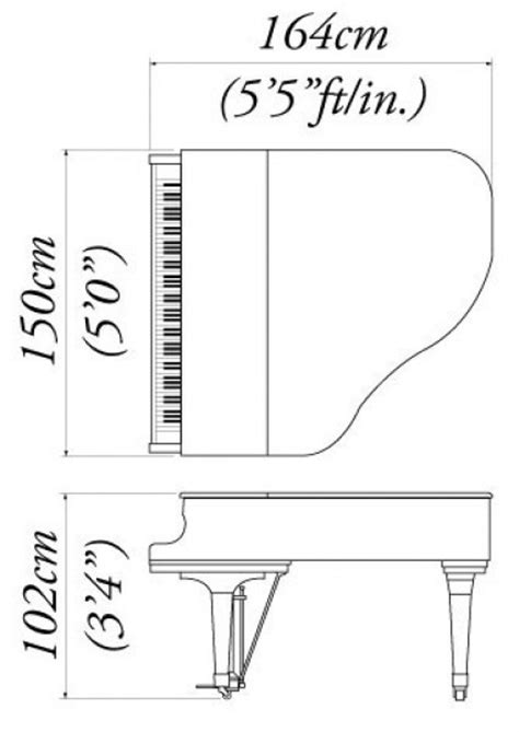 Длина пианино