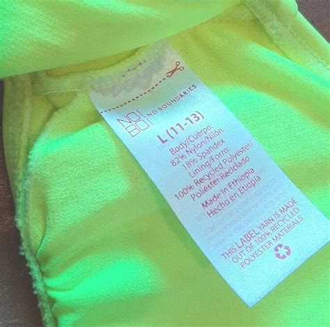 No Boundaries Bikini Bathing Suit Neon Yellow 2 Piece Gem