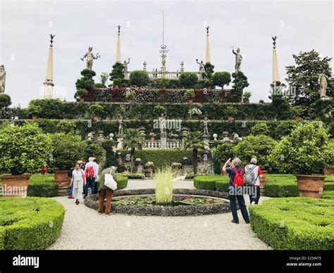 Palace gardens at Isola Bella, one of the Borromean Islands of Italy ...