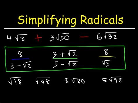 Simplifying Radicals Examples