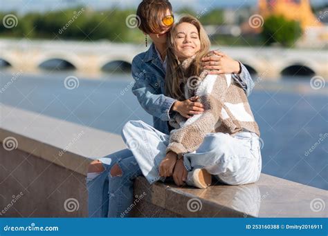 Lesbian Couple Enjoy Each Other Outdoor Photo Stock Photo Image Of
