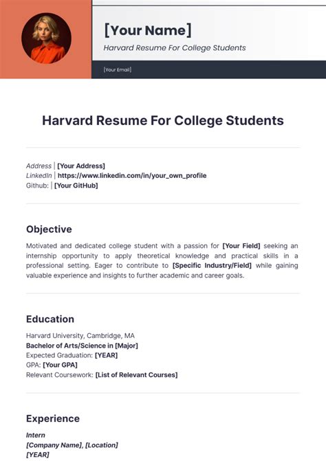 Free Harvard Resume Templates To Edit Online And Download