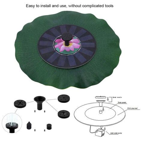 Ej Life Fontaine à énergie solaire 7V 1 4W moteur sans balai pompe à